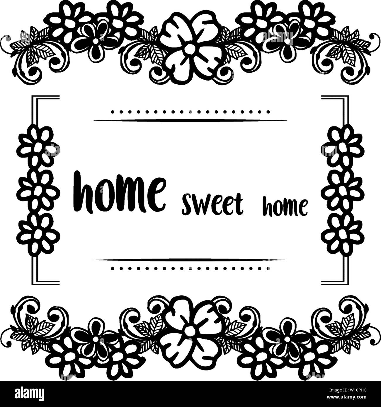 Vector illustration invitation card of home sweet home with ornament ...