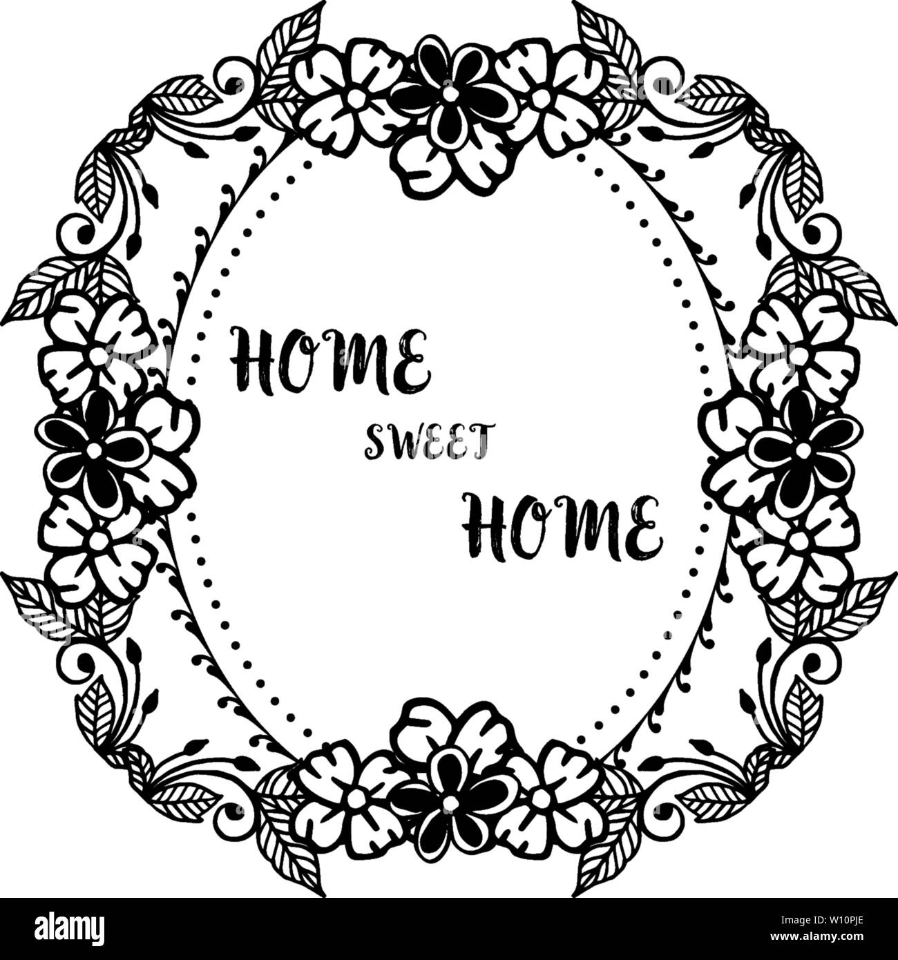 Vector illustration invitation card of home sweet home with ornament ...