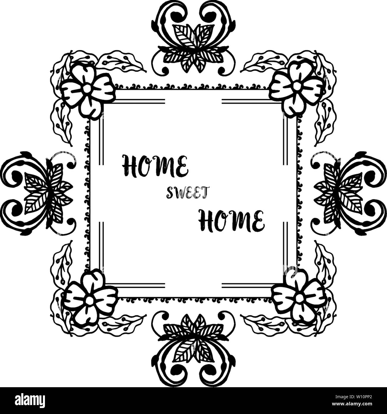 Vector illustration texture art of flower frame for modern card of home ...