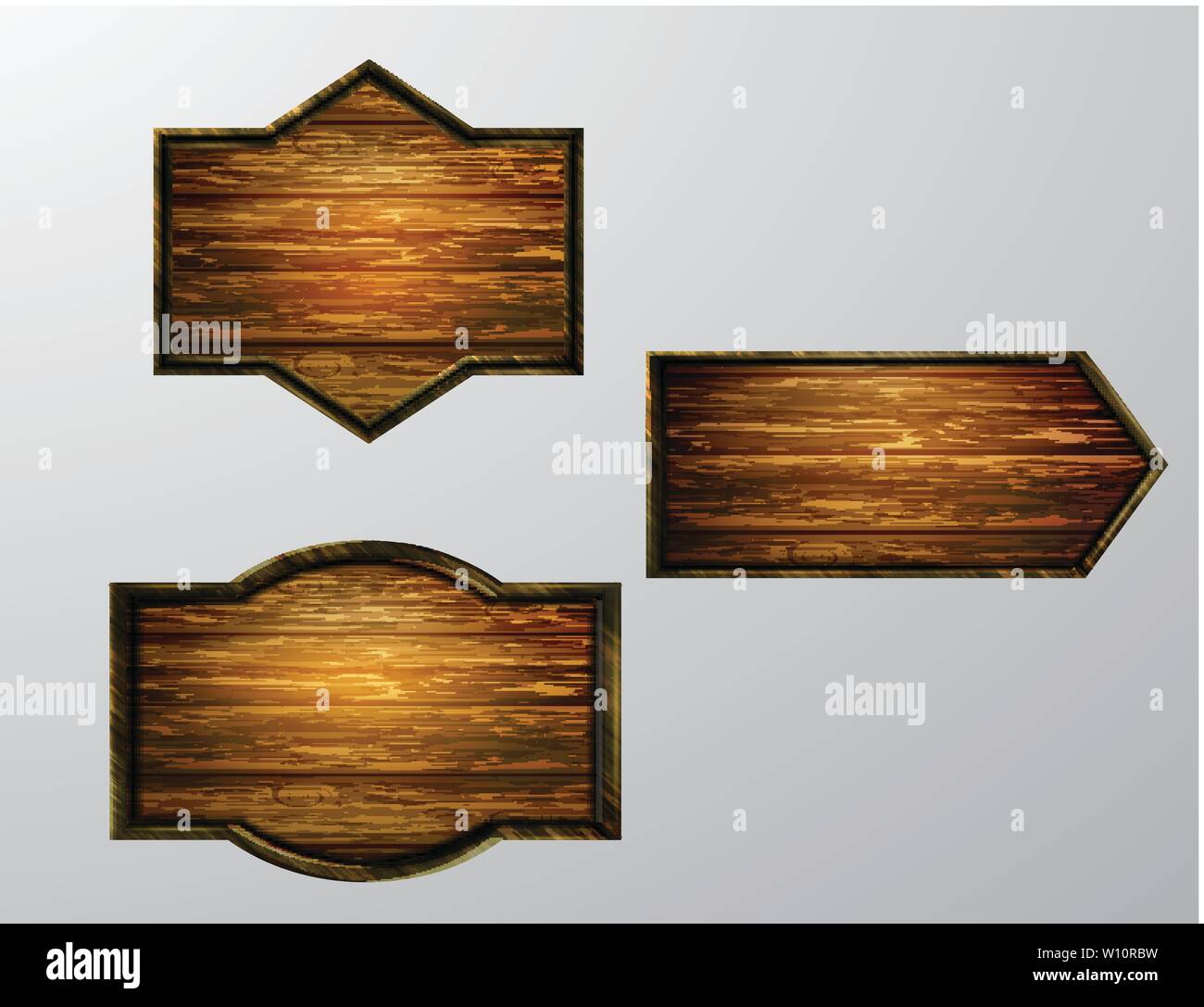 Vector realistic illustration of wooden signboard Stock Vector Image ...