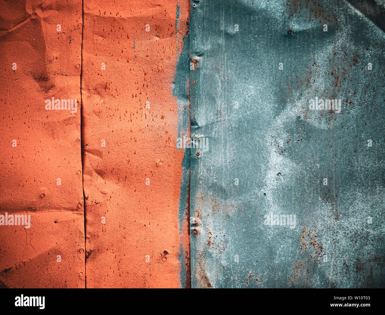 old rusting with peeling paint metal blank designer background Stock ...