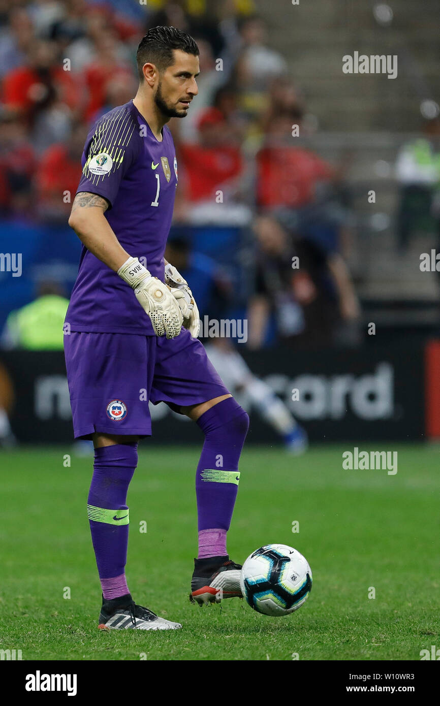 SÃO PAULO, SP - 28.06.2019: COLOMBIA VS. CHILE - Arias during a match between Colombia and Chile, valid for the quarterfinals of the Copa America 2019, held this Friday (28) at the Corinthians Arena in São Paulo, SP. (Photo: Ricardo Moreira/Fotoarena) Stock Photo