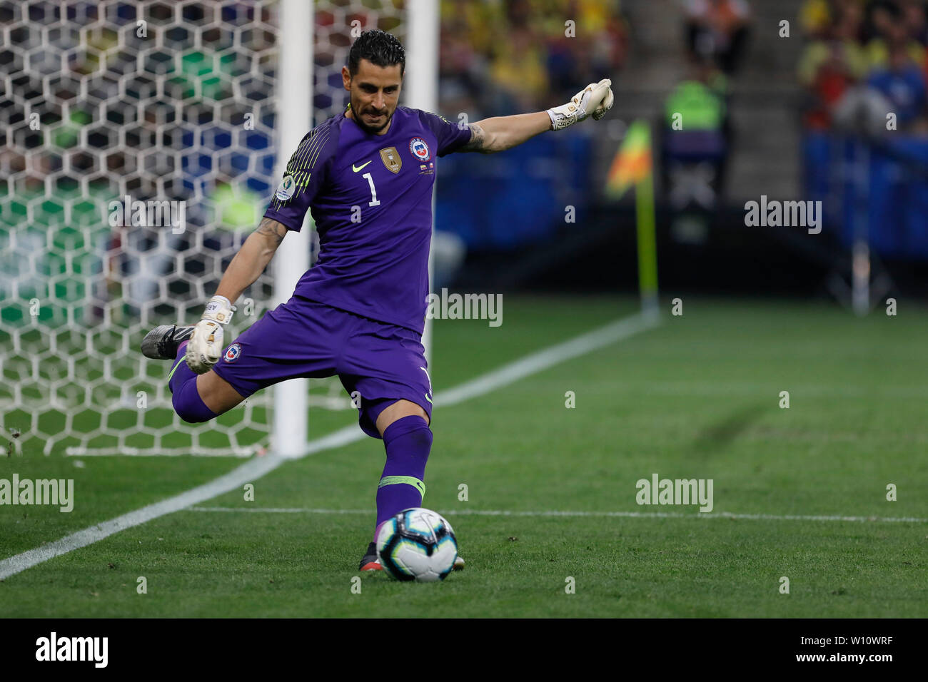 SÃO PAULO, SP - 28.06.2019: COLOMBIA VS. CHILE - Arias during a match between Colombia and Chile, valid for the quarterfinals of the Copa America 2019, held this Friday (28) at the Corinthians Arena in São Paulo, SP. (Photo: Ricardo Moreira/Fotoarena) Stock Photo