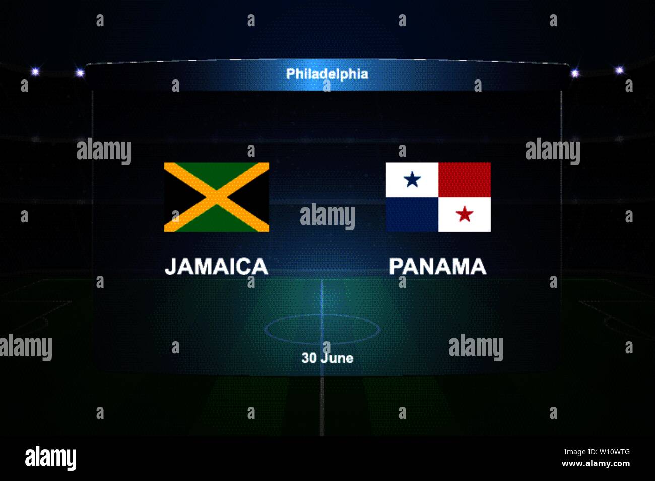 Jamaica vs Panama football scoreboard broadcast graphic soccer template