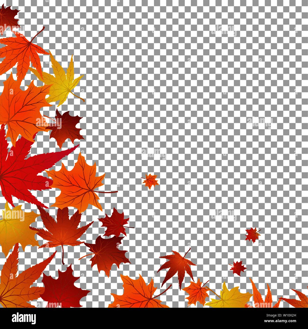 Autumn maples falling leaves background. Vector illustration Stock ...
