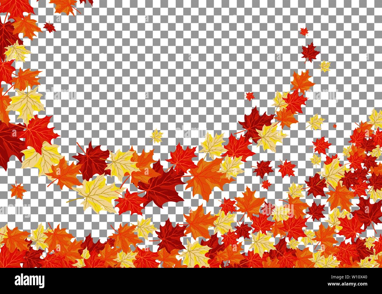 Autumn maples falling leaves background. Vector illustration Stock ...