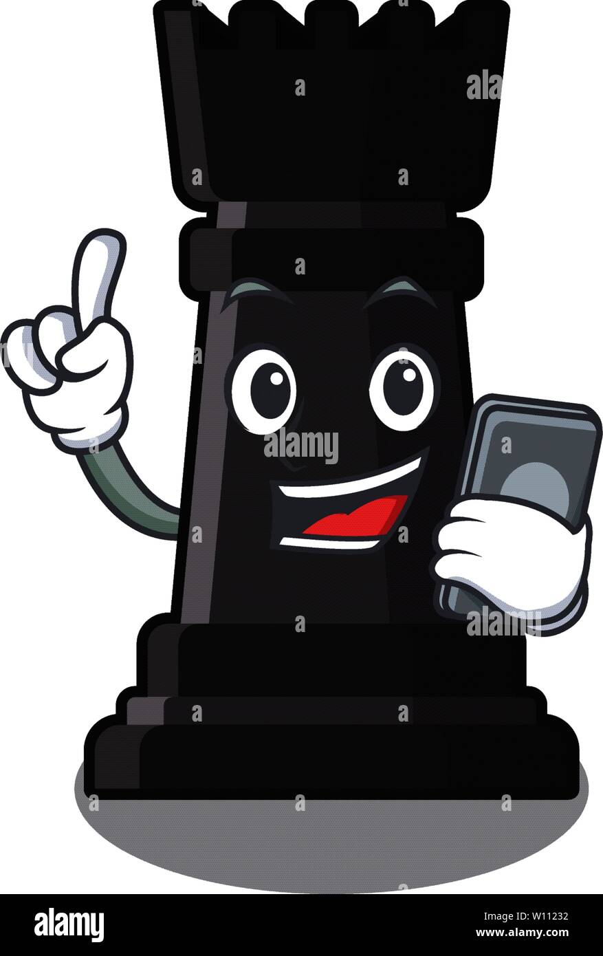 With phone rook chess toys above cartoon table Stock Vector Image & Art ...