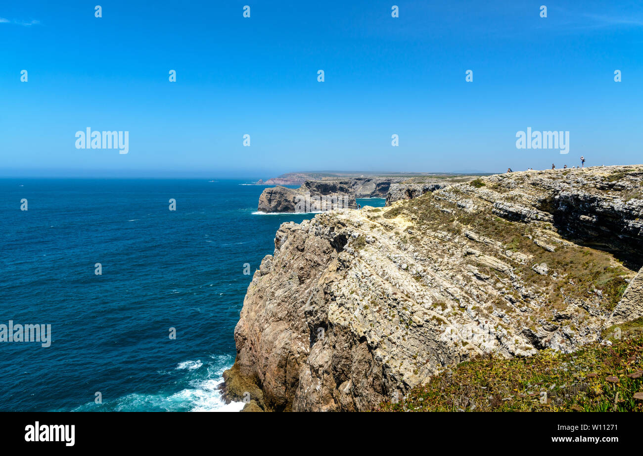 View from Cabo de Sao Vicente. Sagres, Algarve, Portugal. Stock Photo