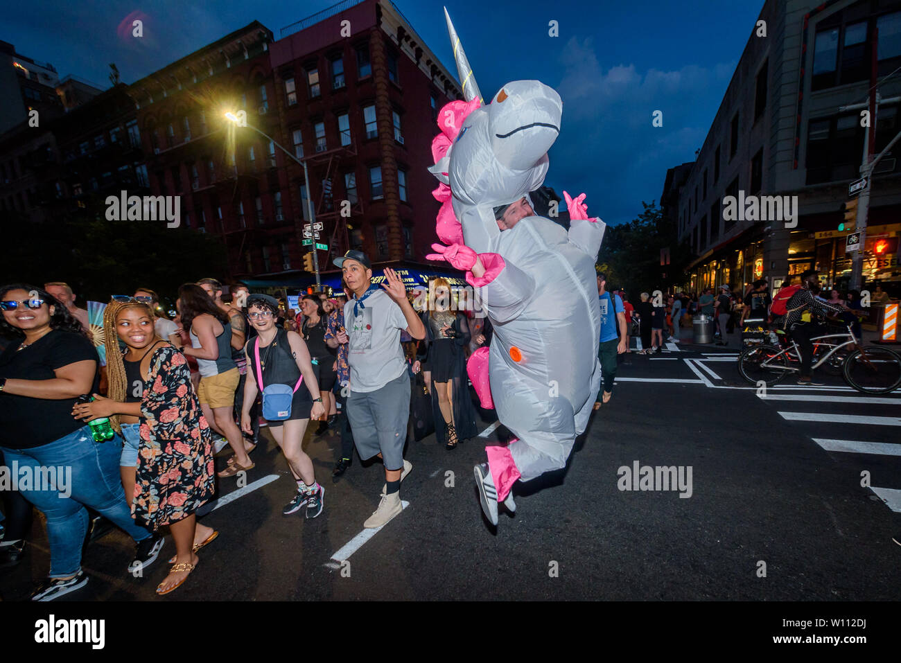 New York, United States. 28th June, 2019. Hundreds Of Drag Queens filled the streets for the New York City Drag March, an annual drag protest and visibility march taking place in June 30, 2019 as a kick-off to NYC Pride weekend, coinciding ahead of the NYC Pride March, both demonstrations commemorate the 1969 riots at the Stonewall Inn, widely considered the pivotal event sparking the gay liberation movement, and the modern fight for LGBT rights. Credit: Erik McGregor/Pacific Press/Alamy Live News Stock Photo