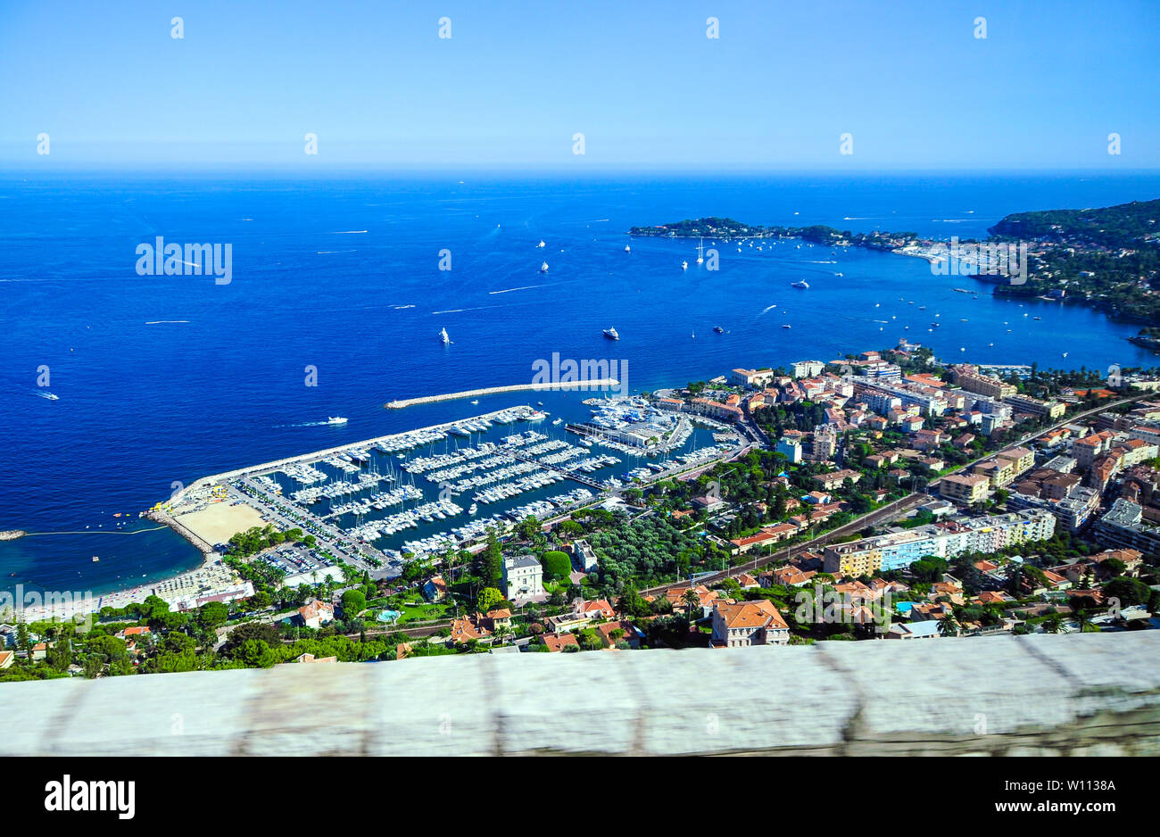 Saint-Jean-Cap-Ferrat nearby Nice, Nizza, Villa Rothschild. Aerial Postcard view. Cote de azur d'azur, french riviera, Provence, France. Stock Photo