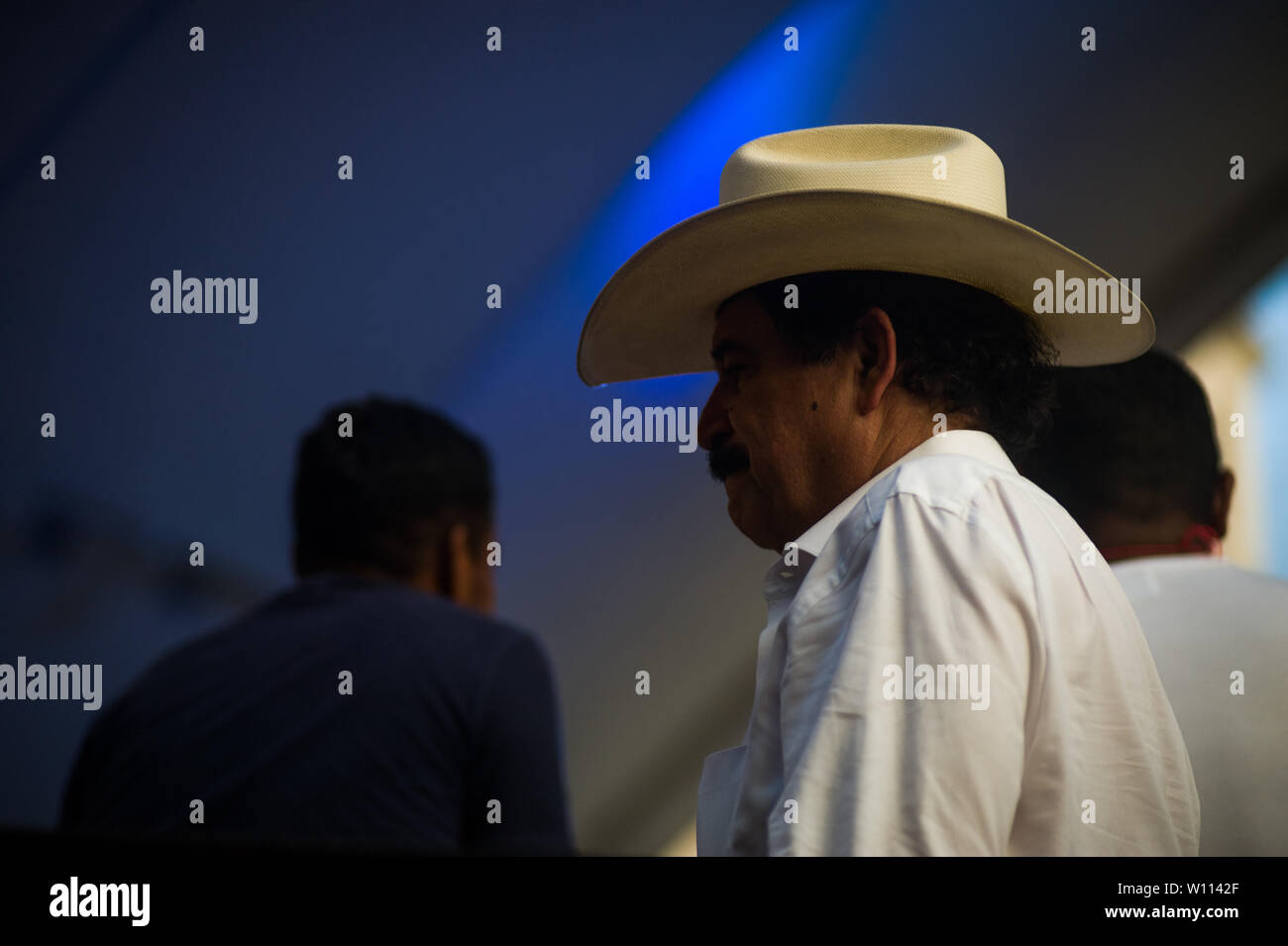 Tegucigalpa, Honduras. 29th June, 2019. Forme Honduras President MANUEL ZELAYA takes part in a concert to commemorate the 10 year coup anniversary Credit: Camilo Freedman/ZUMA Wire/Alamy Live News Stock Photo
