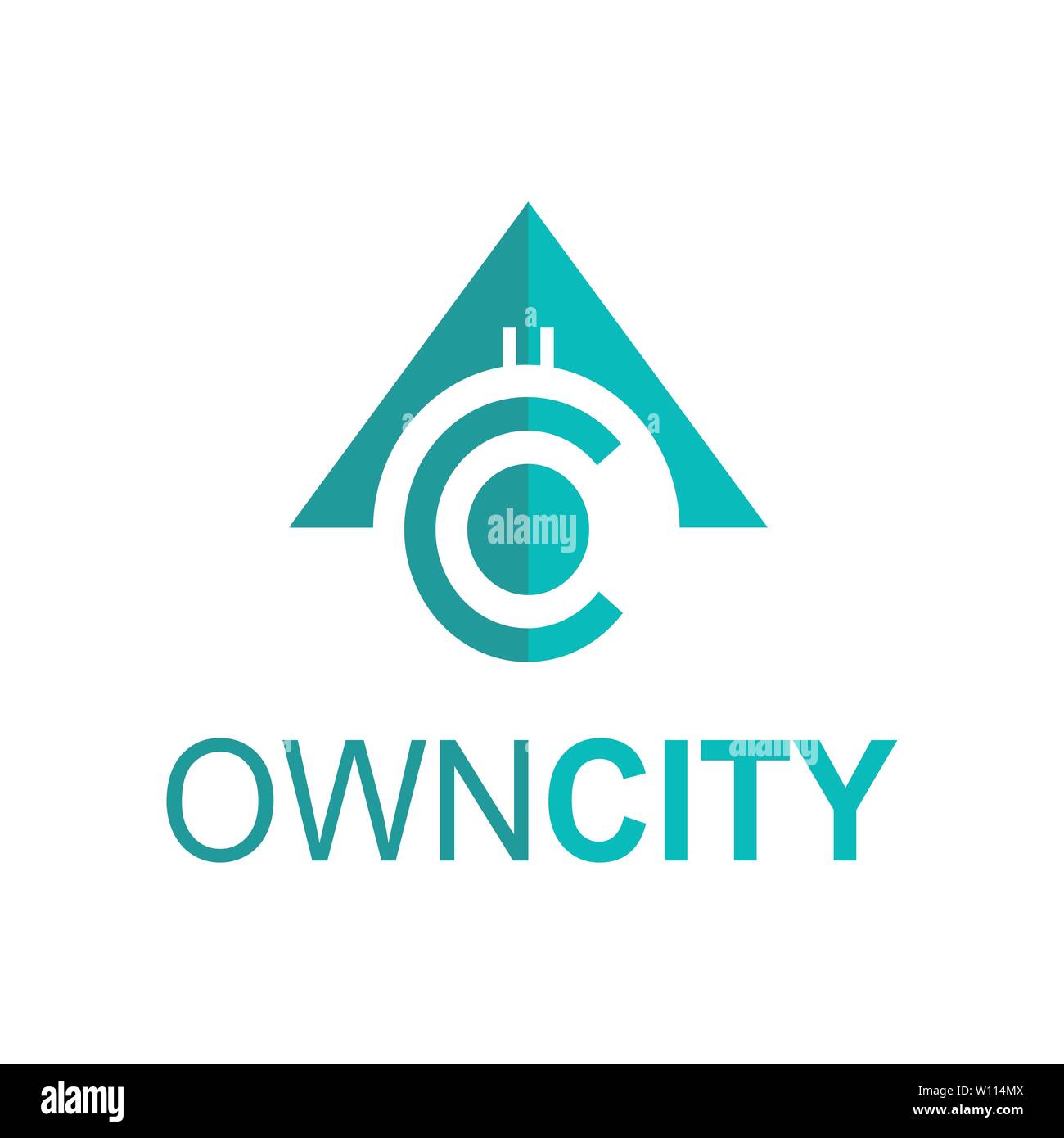 Letter oc with building logo Template design Stock Vector