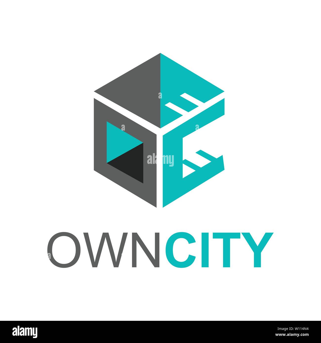 Letter oc with building logo Template design Stock Vector