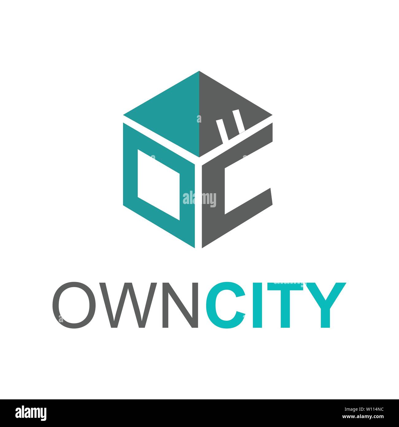 Letter oc with building logo Template design Stock Vector