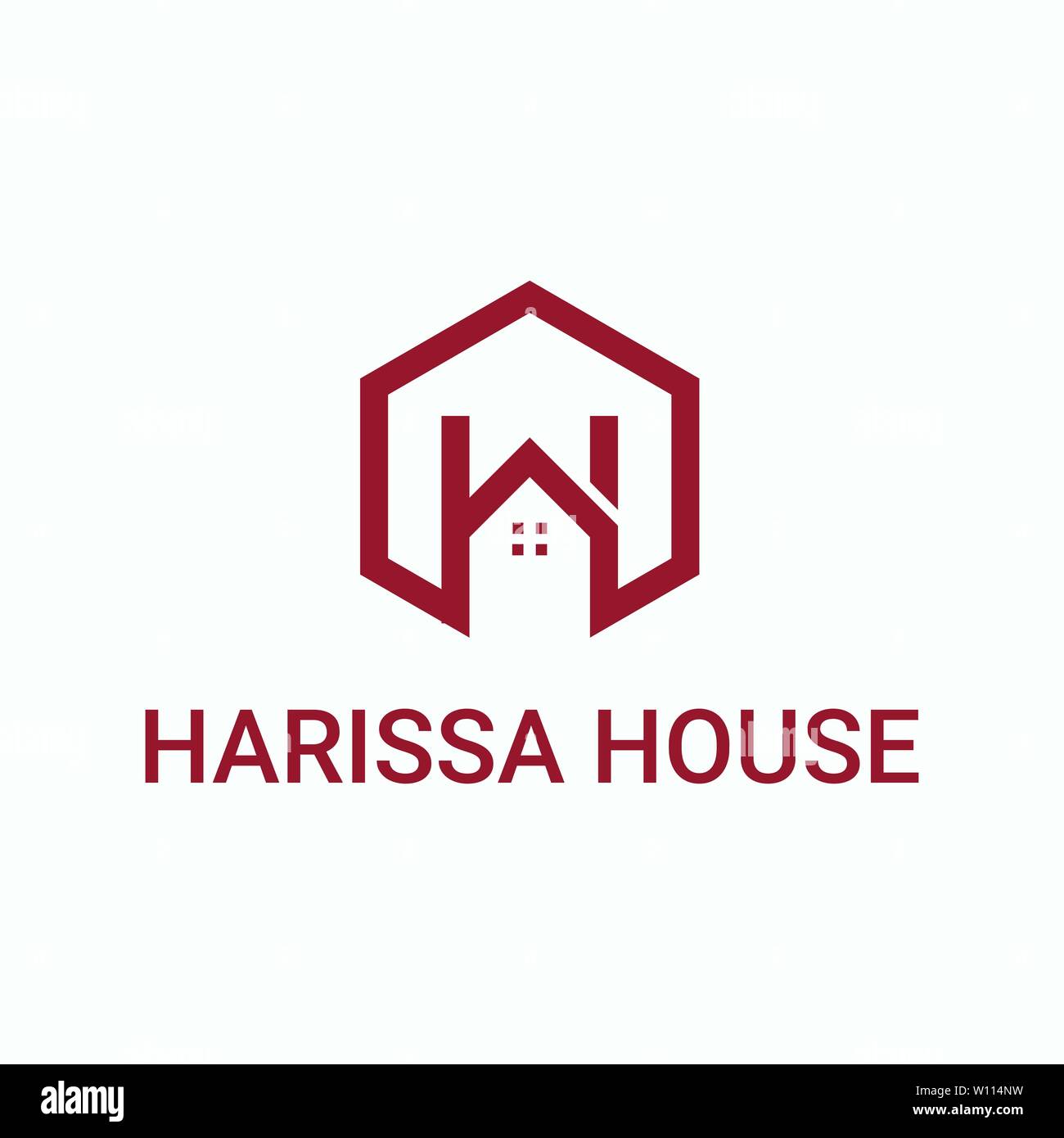 Letter h with house logo design Stock Vector