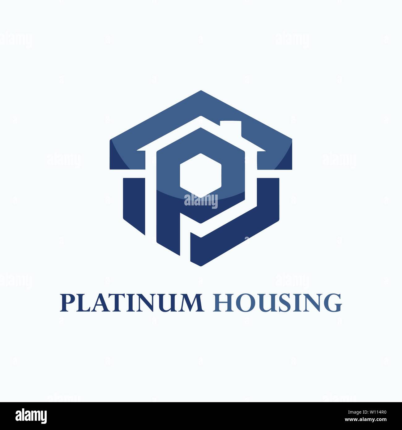 Letter p icon with house logo design Stock Vector