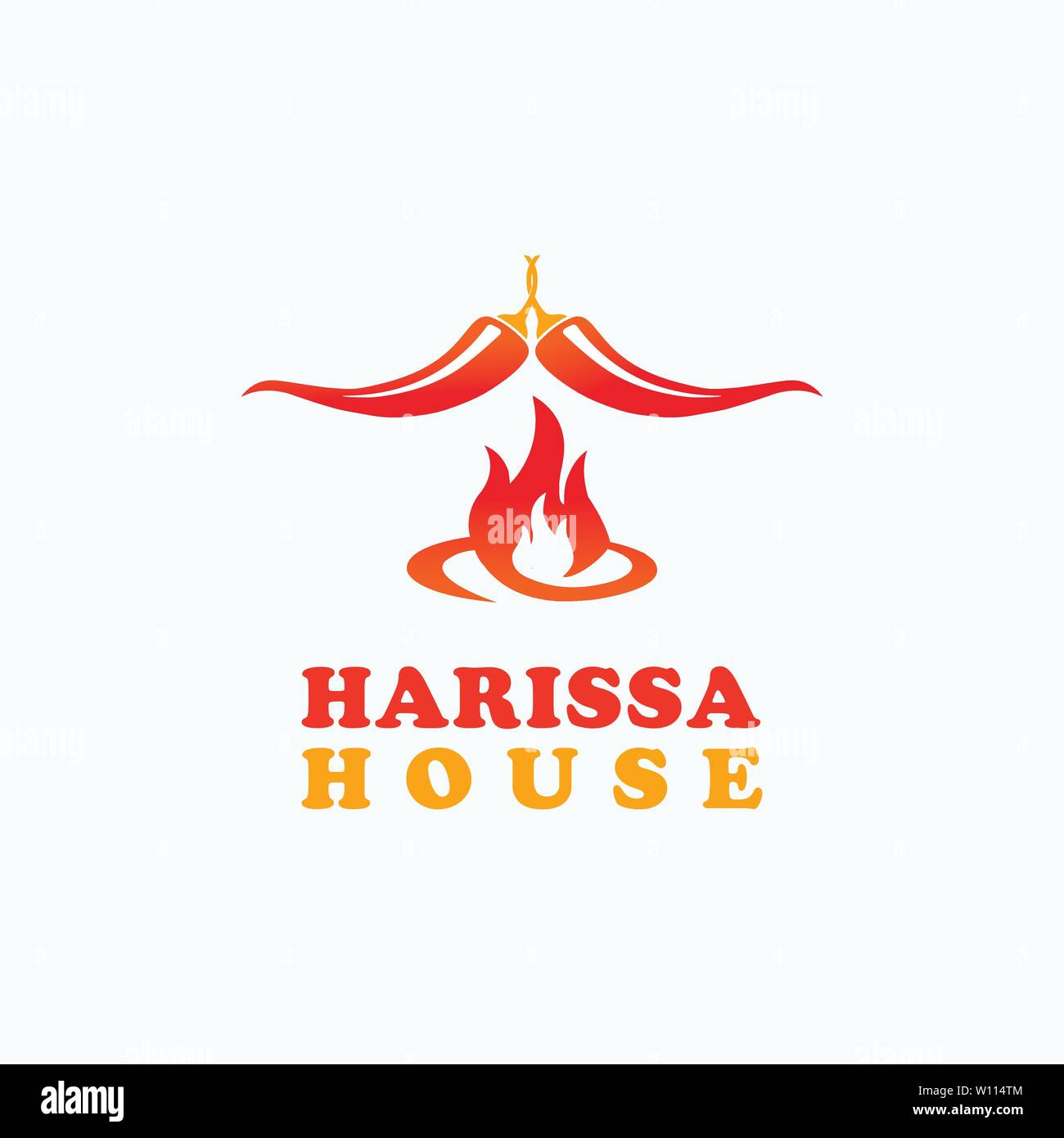 Chili house logo design template Stock Vector