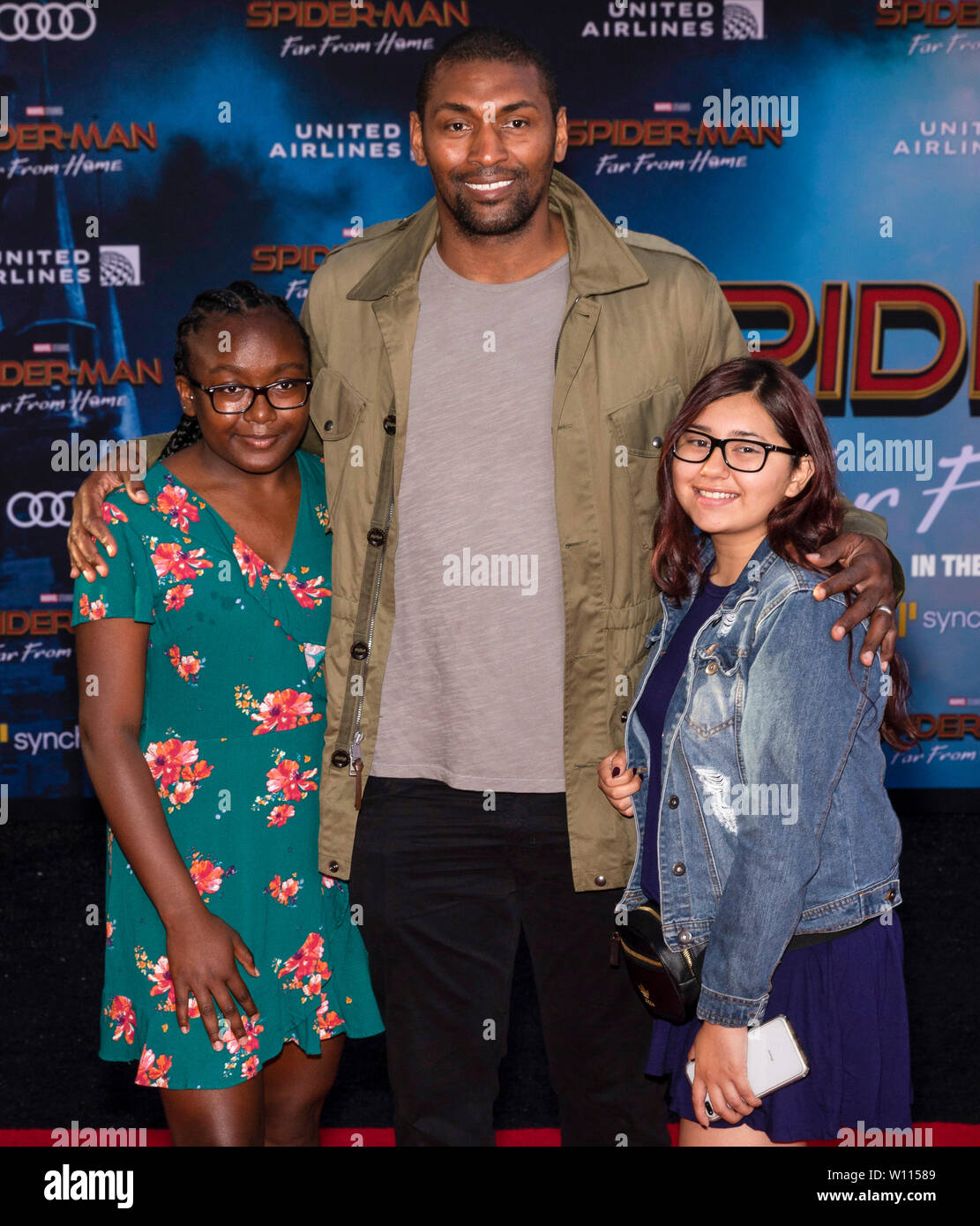 Los Angeles, CA - June 26, 2019: Ron Artest and family attend the premiere  of Sony Pictures "Spider-Man Far From Home" held at TCL Chinese Theatre  Stock Photo - Alamy