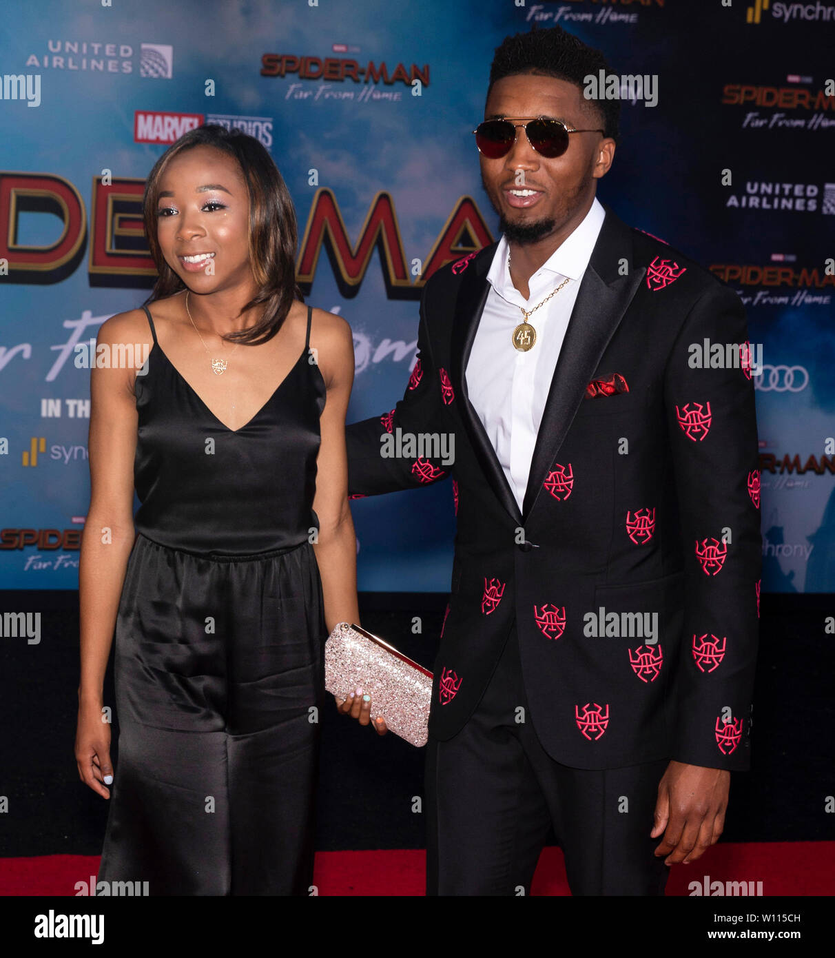 Los Angeles, CA - June 26, 2019: Donovan Mitchell and guest attend the  premiere of Sony Pictures Spider-Man Far From Home held at TCL Chinese  Theatr Stock Photo - Alamy