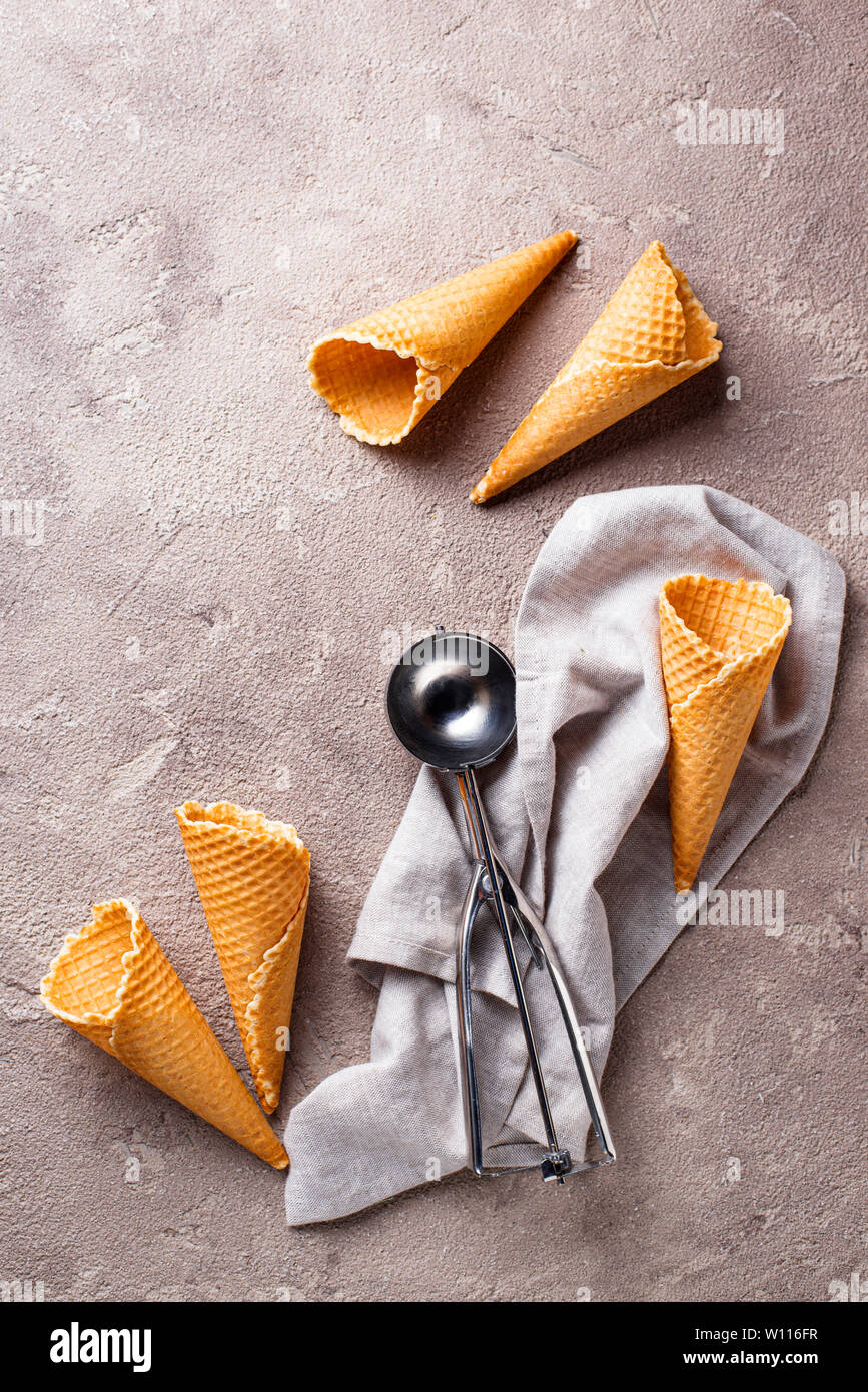 Waffle cones for ice cream Stock Photo Alamy
