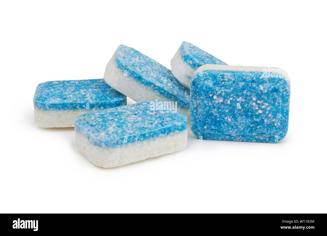 Dishwasher tablets isolated on a white background Stock Photo