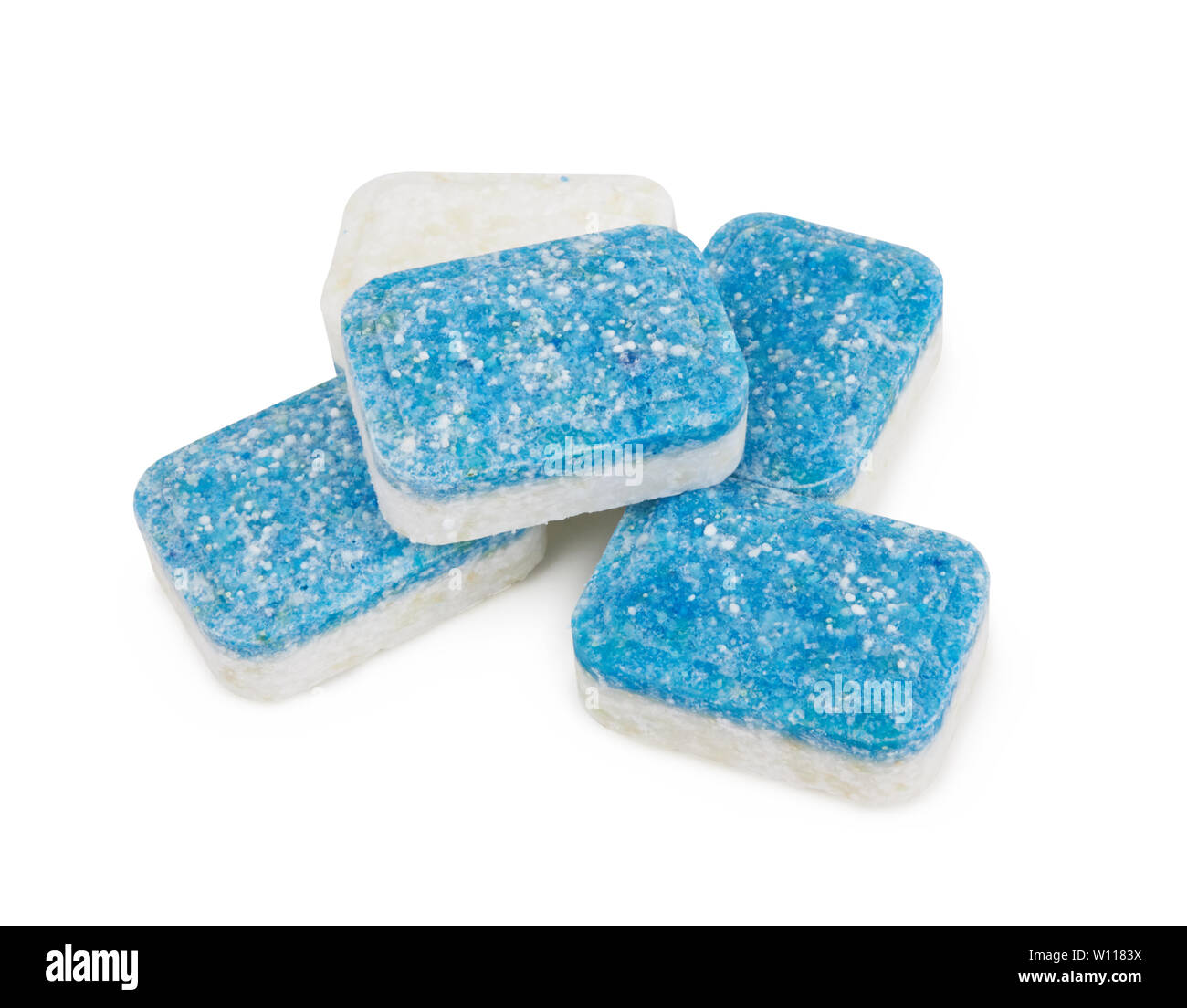 Dishwasher tablets isolated on a white background Stock Photo