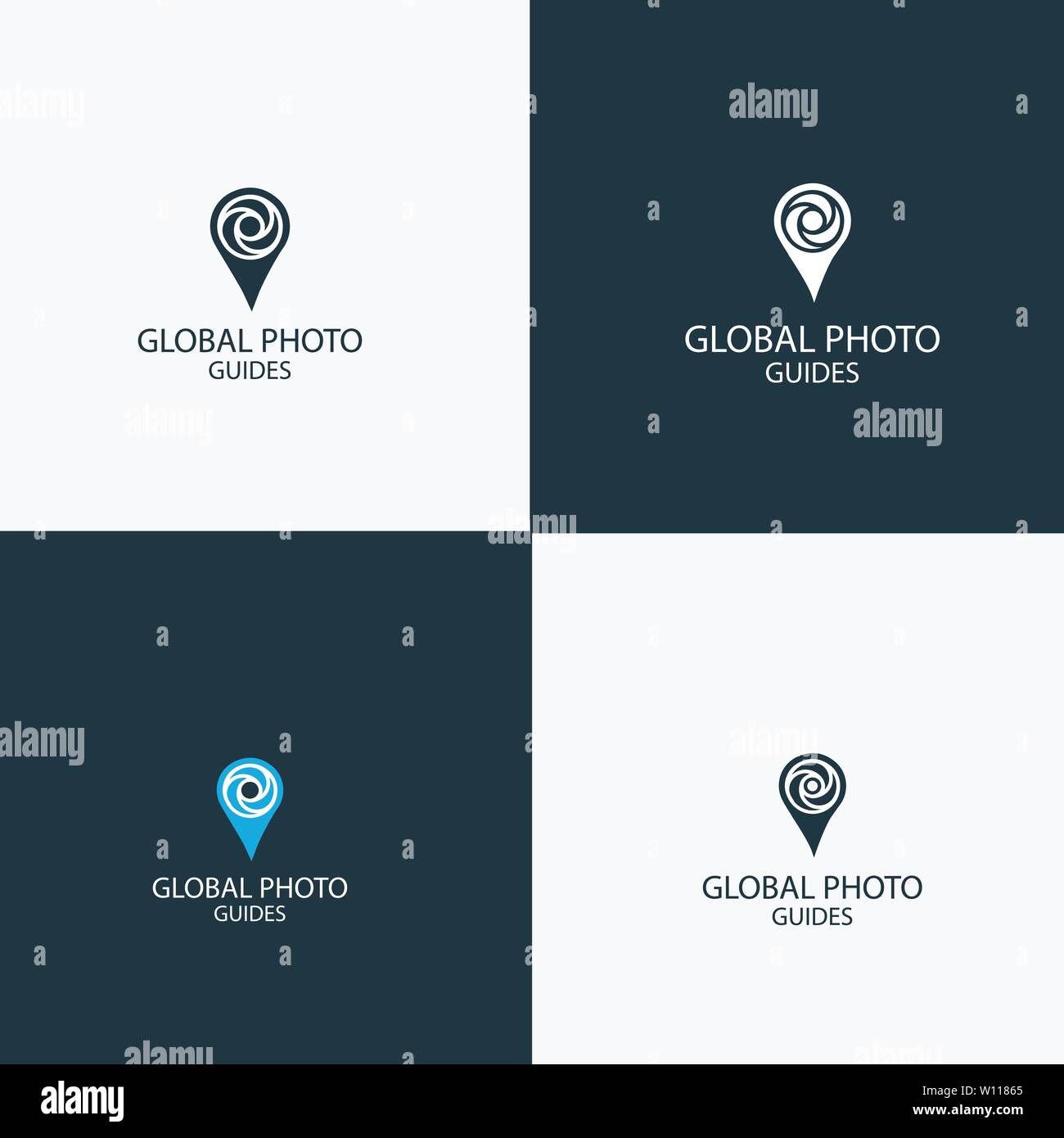 photo locator camera logo template design Stock Vector