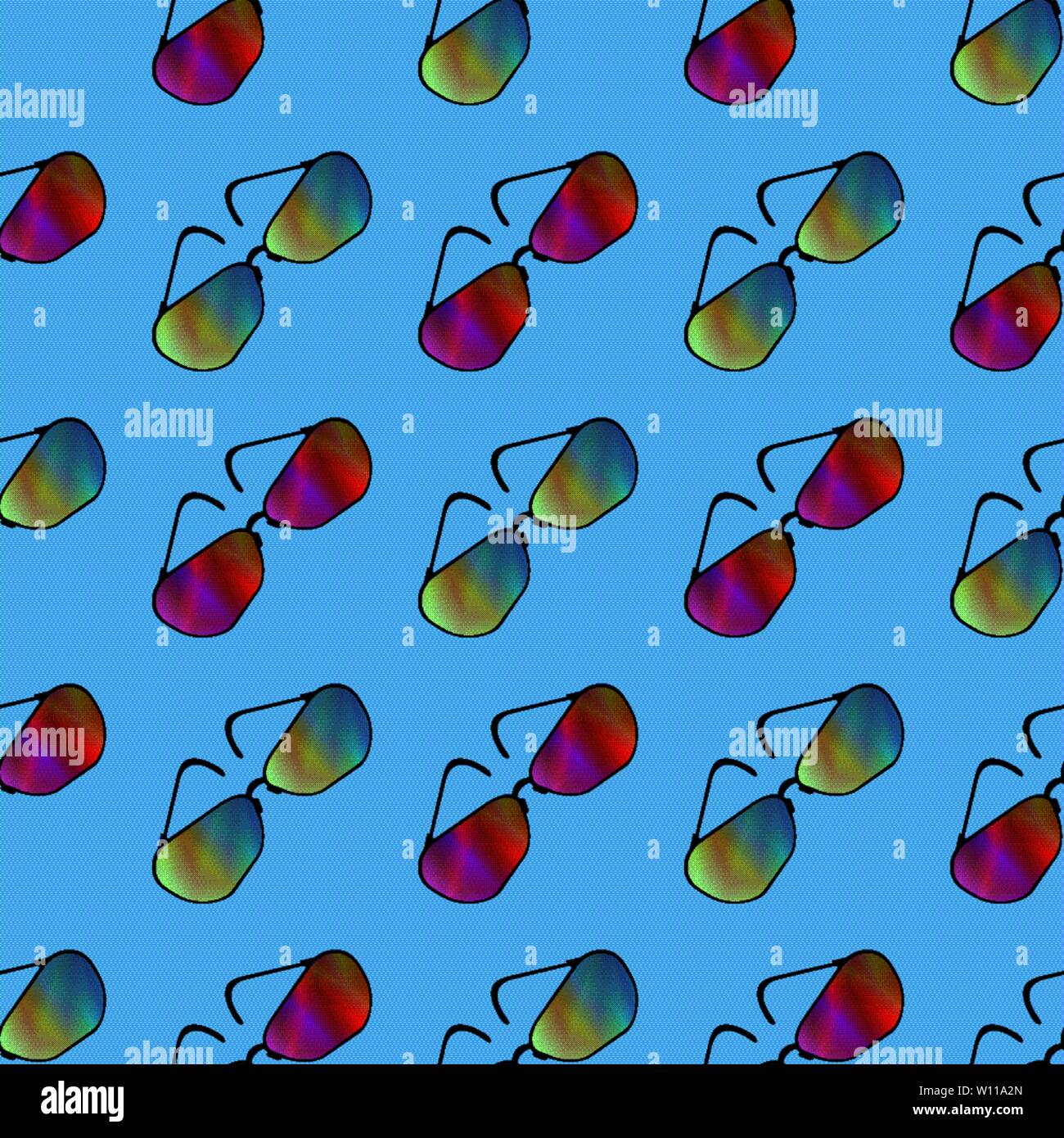 Colorful Sunglasses Seamless Pattern Stock Vector