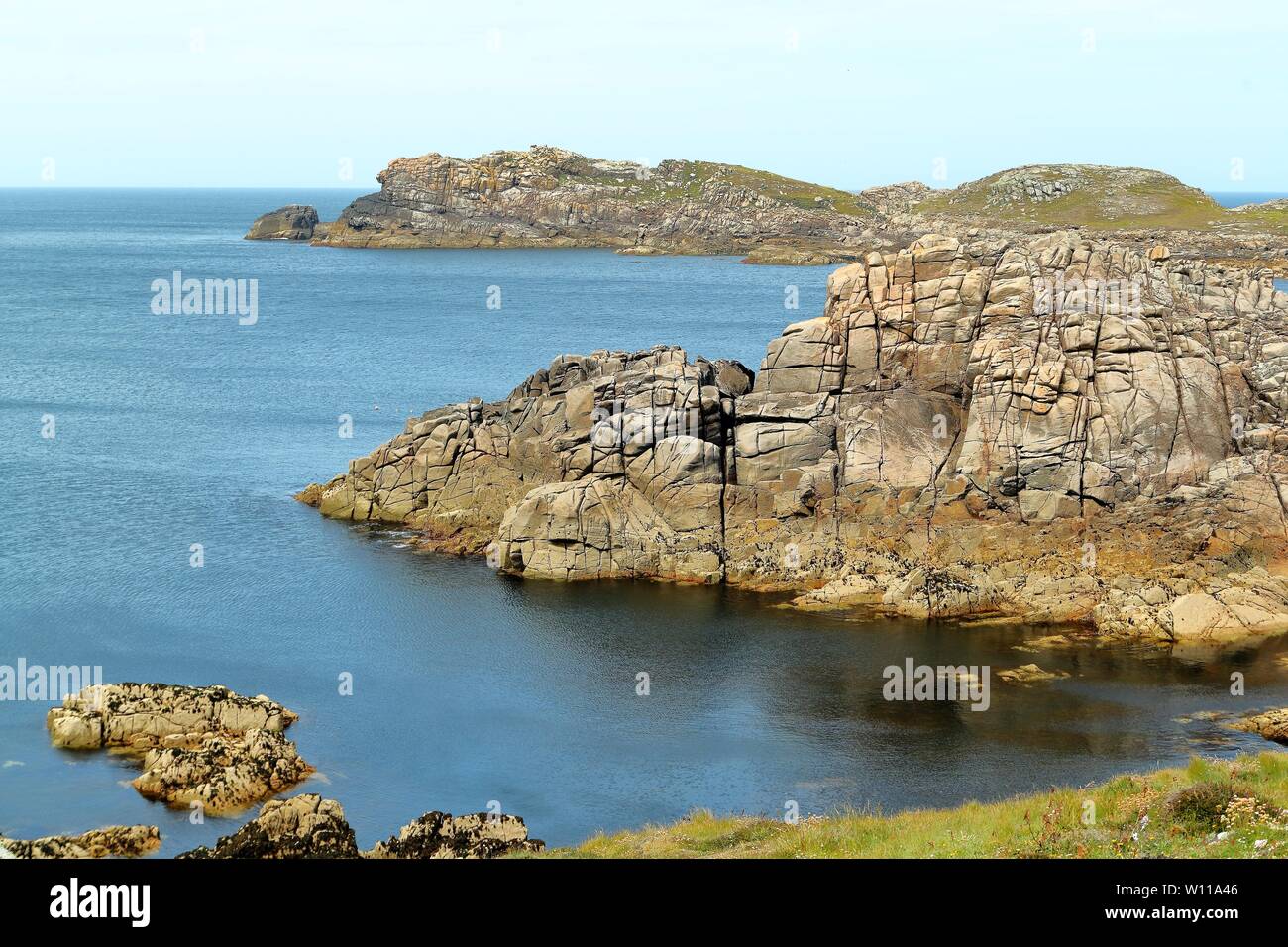 Jurassic rock formation on the isle of Bryher, Isles of Scilly, UK