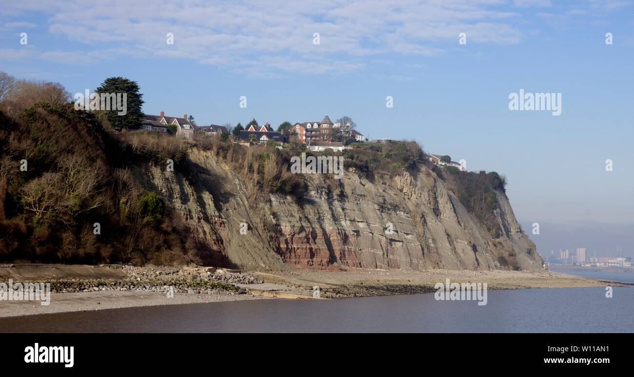 Penarth Head viewed from Penarth Pier, the town of Penarth, Vale of Glamorgan, South Wales UK. Stock Photo