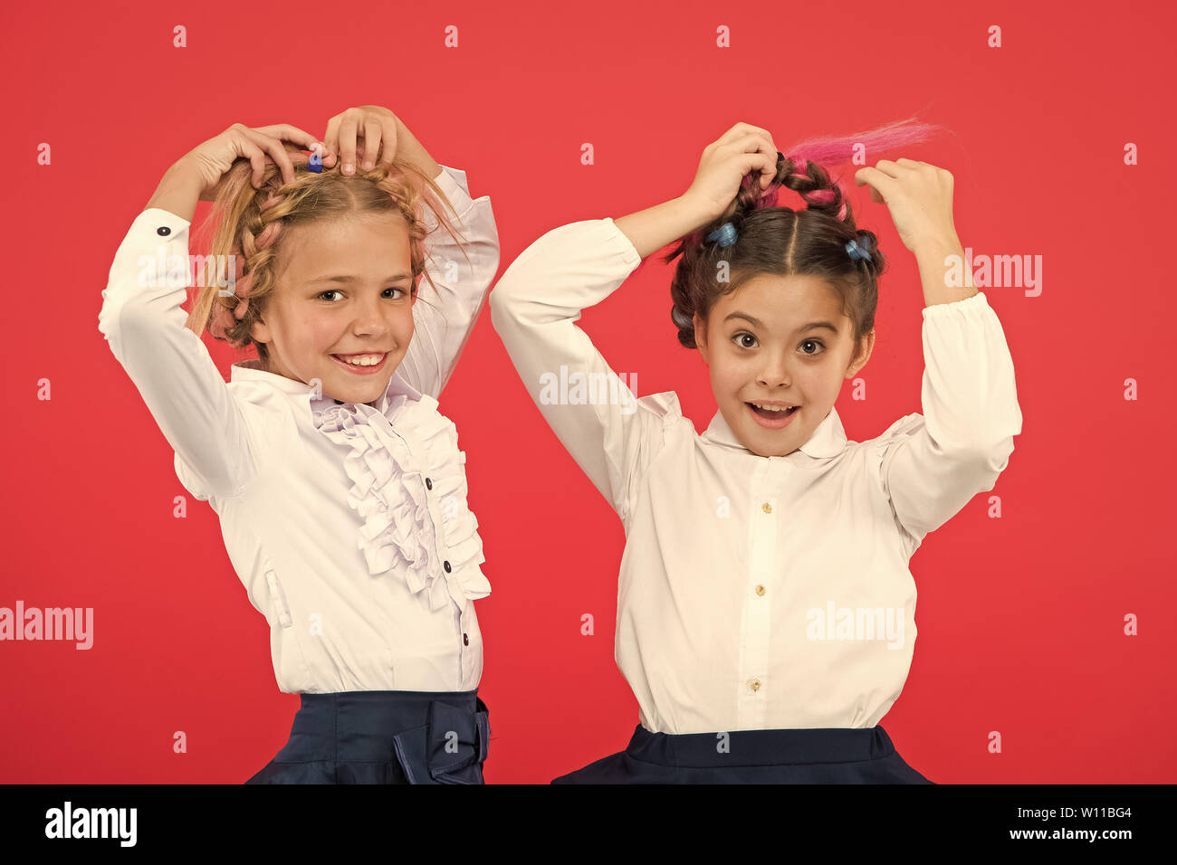 Keep Hair Braided For Tidy Look Kids Pupils Play With Long