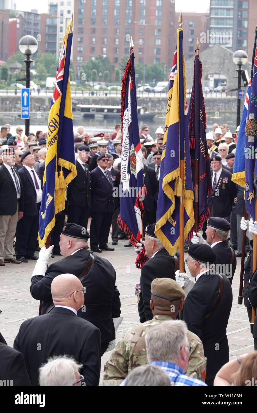 Liverpool, UK, 29th June 2019. Veterans and members of the British Armed Forces commemorate the 2019 Armed Forces Day. Credit: Ken Biggs/Alamy Live News. Stock Photo