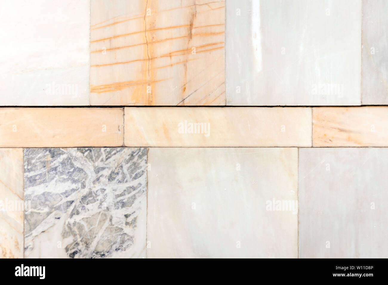 Marble texture – floor with stone slabs background in ancient building Stock Photo