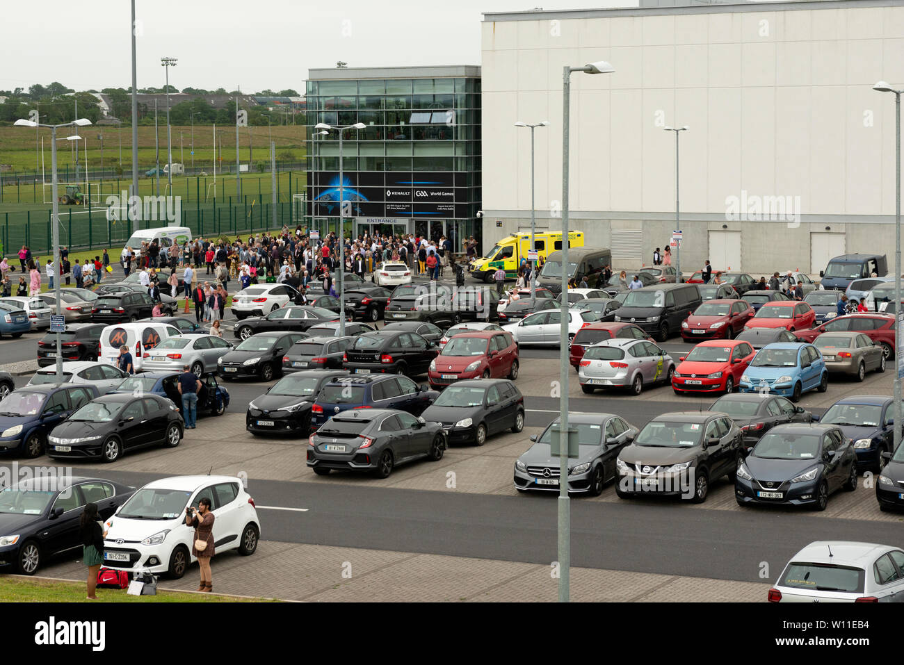 Irish citizenship ceremony. WIT Arena Waterford with people leaving the