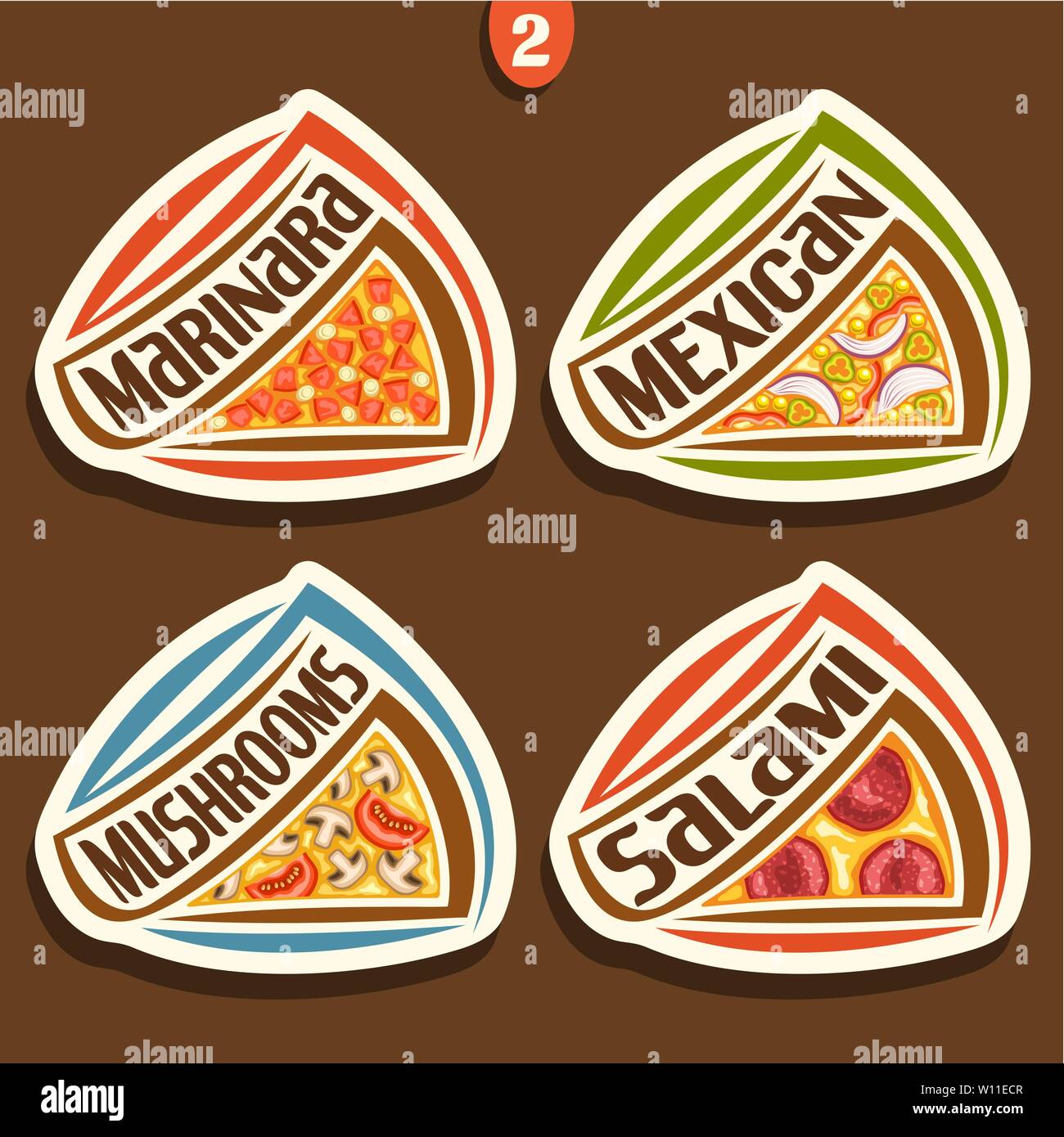 Vector signs for Pizza Stock Vector