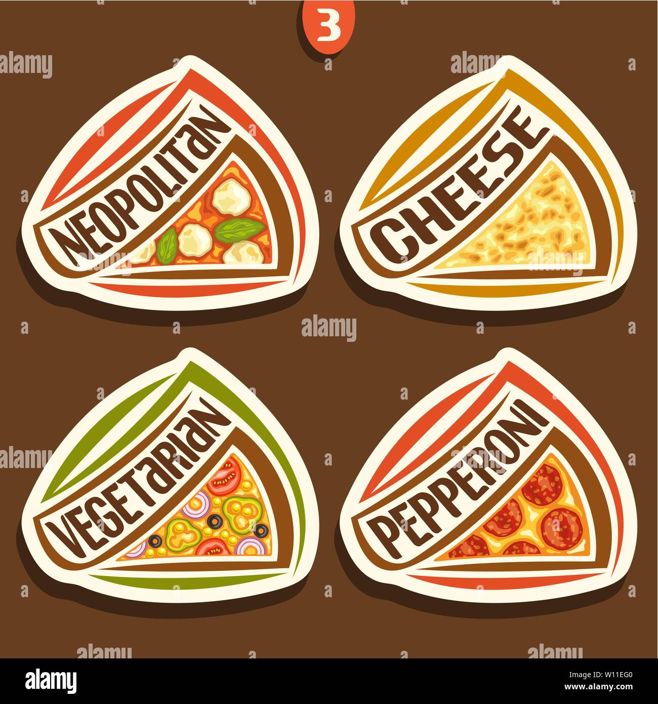 Vector signs for Pizza Stock Vector