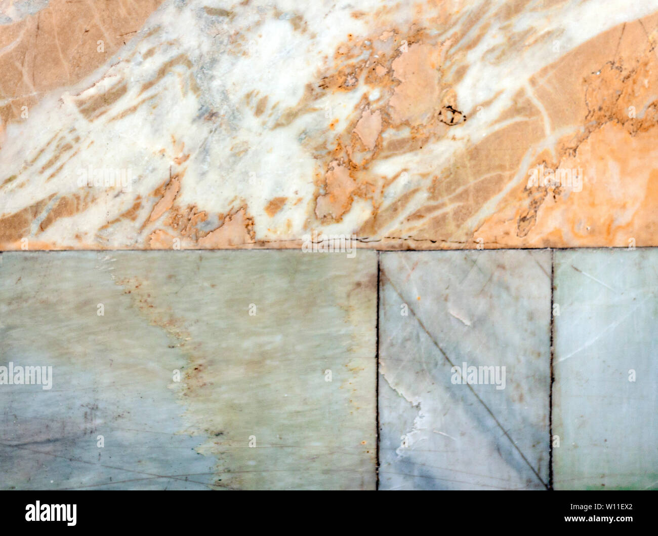 Marble texture – floor with stone slabs background in ancient building Stock Photo