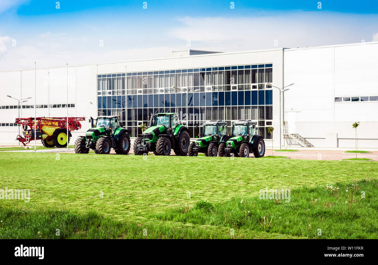 Kiev region, Ukraine May 12, 2019 tractors are standing next to the