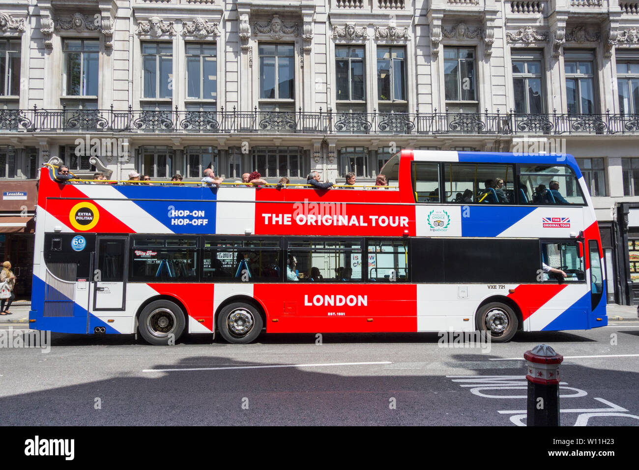 An Original Tour double-decker open-top bus on Fleet Street, London, England, UK Stock Photo