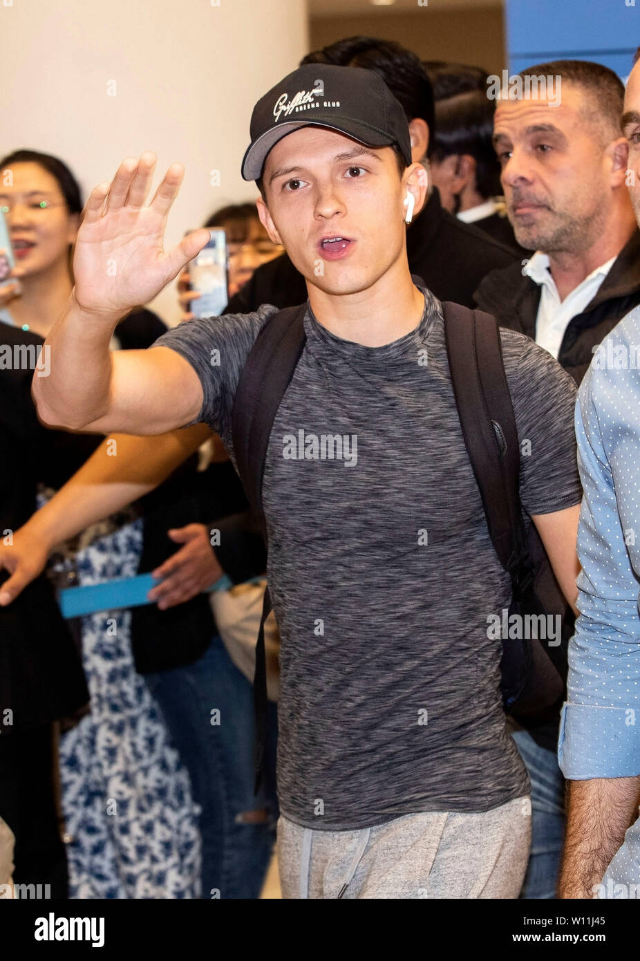 Incheon, South Korea. 29th June, 2019. Actor Tom Holland arrives at Incheon International Airport to promote his new film 'Spider-Man: Far From Home' in Incheon, South Korea, June 29, 2019. The movie will be released in South Korea on July 2. Credit: Lee Sang-ho/Xinhua/Alamy Live News Stock Photo
