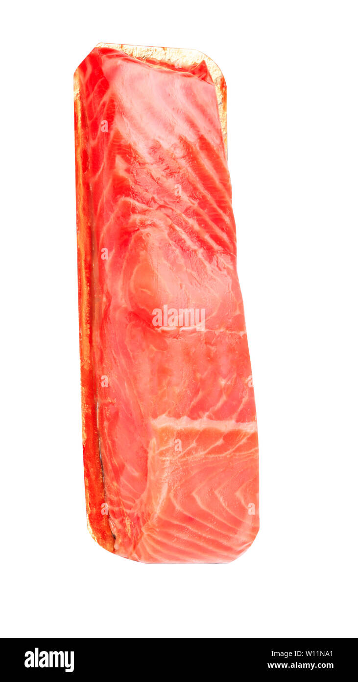 piece of red fish fillet isolated on white Stock Photo - Alamy