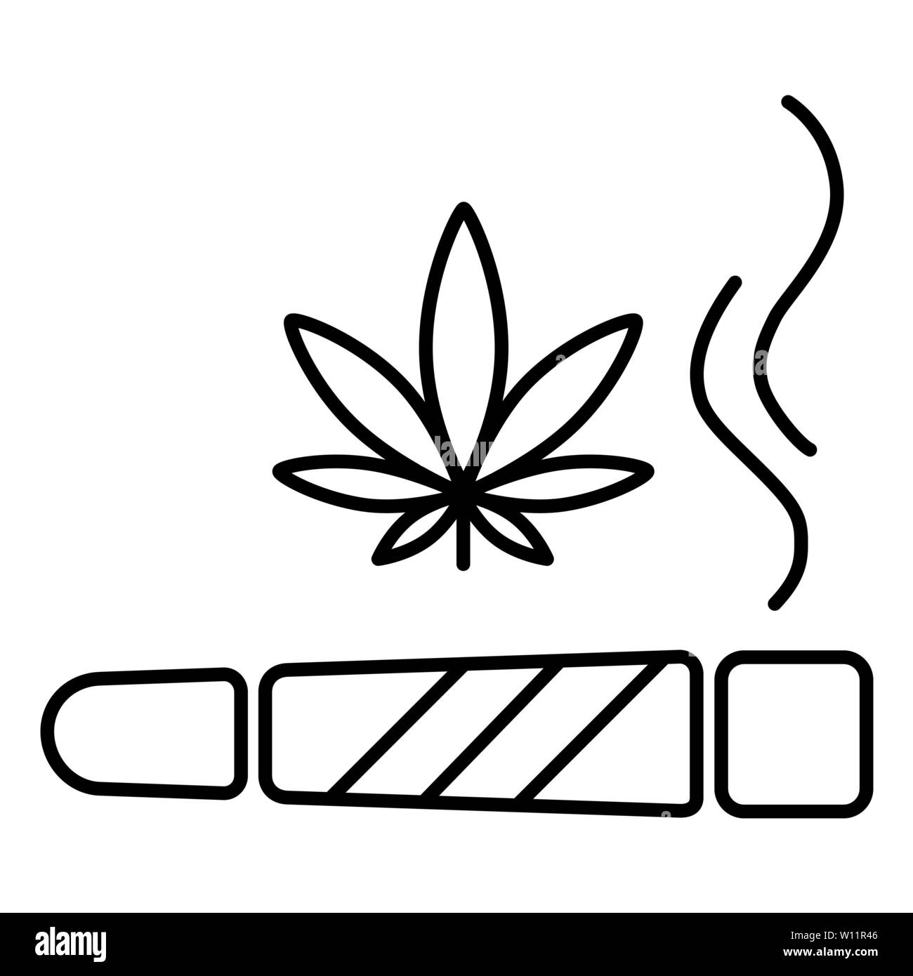 Marijuana joint icon. Isolated vector illustration on white background. Stock Vector