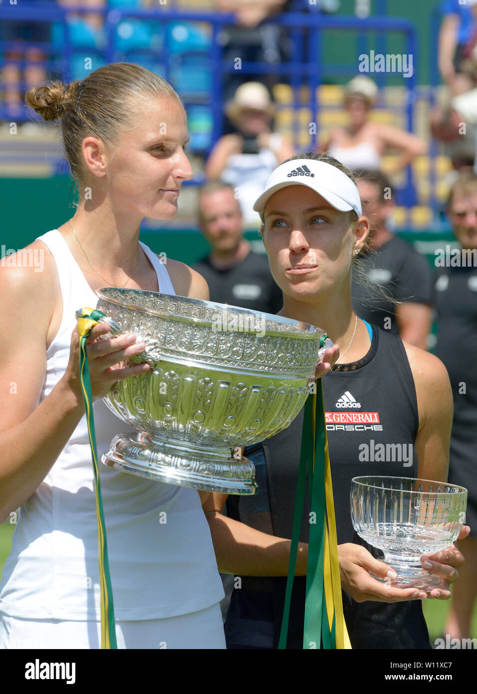 Karolina Pliskova Cze With The Winner S Trophy After Defeating Angelique Kerber Ger In The Final Of The Nature Valley International Eastbourne Uk 29th June 19 Stock Photo Alamy