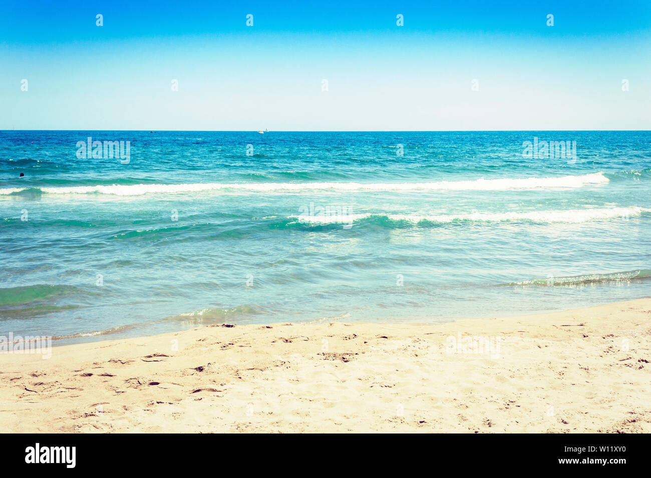 View of the beach of ionic sea near Catania, Sicily, Italy, Lido Cled Stock Photo