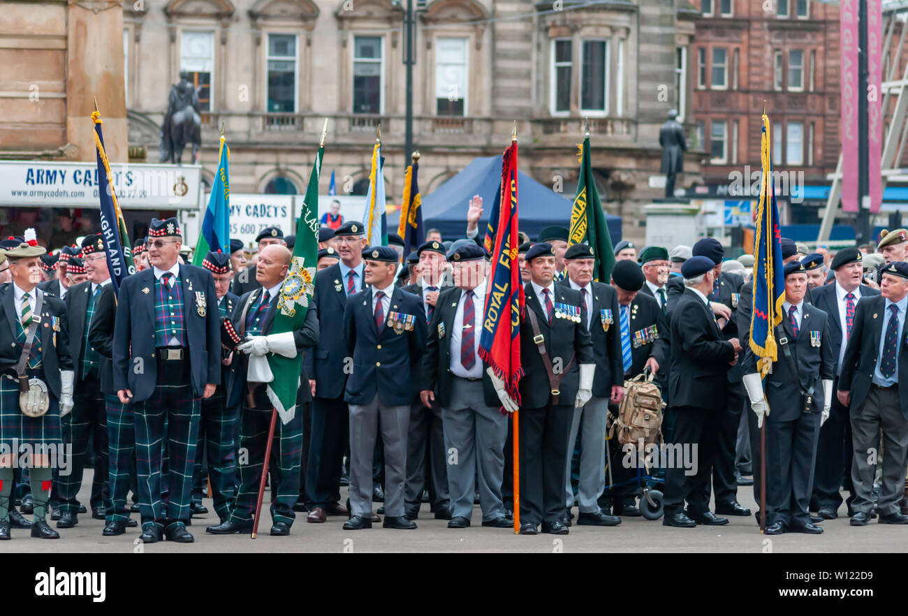 Glasgow, Scotland, UK. 29th June, 2019. A parade through the streets of Glasgow from Holland Street to George Square, in celebration of Armed Forces Day. Credit: Skully/Alamy Live News Stock Photo