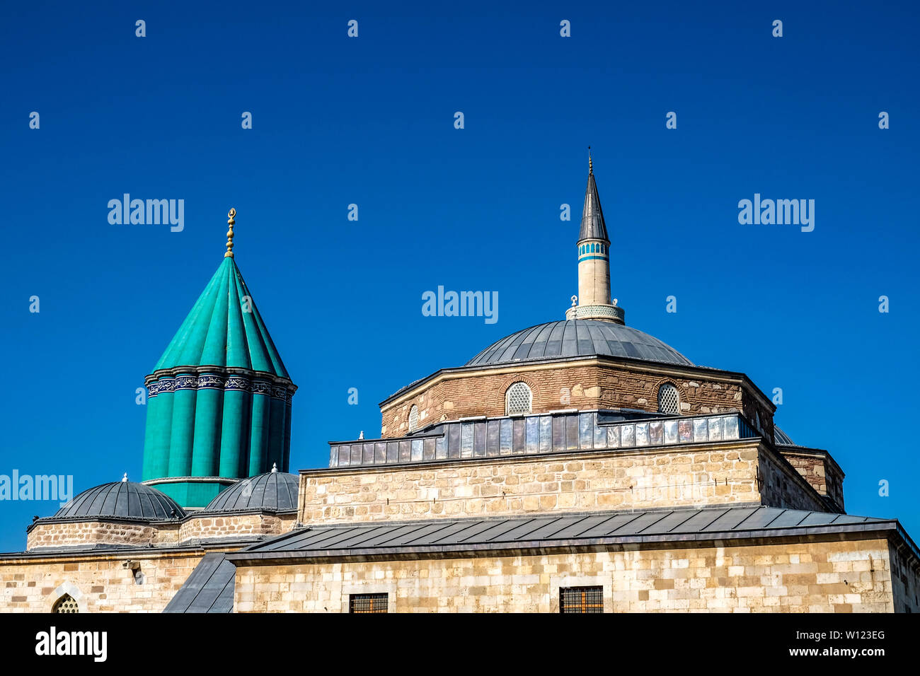 Mevlana museum view from garden, Mevlana Celaleddini Rumi is a sufi