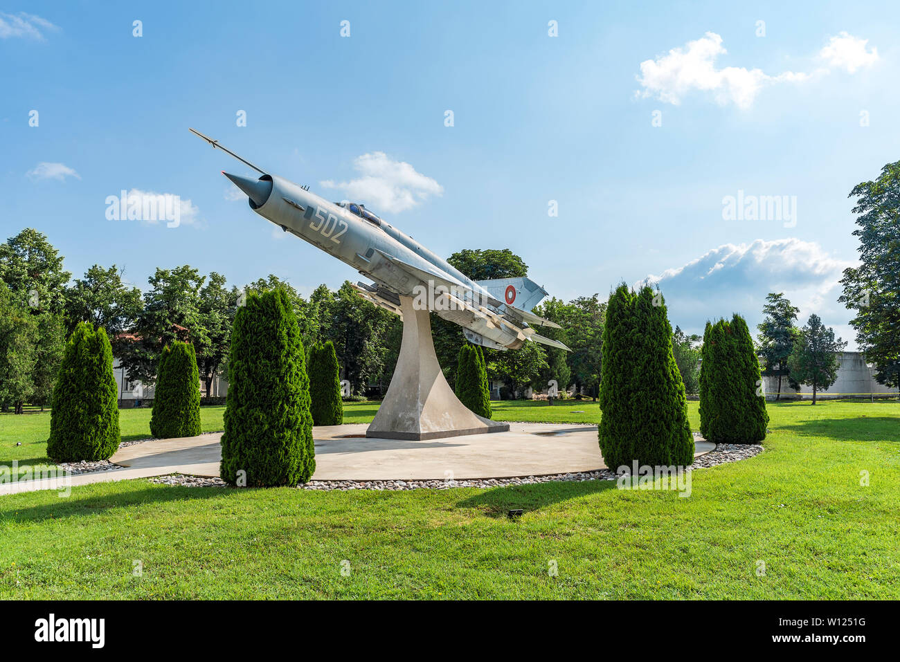 Mig 21 plane in museum of aviation in Graf Ignatievo airport, Bulgaria Stock Photo