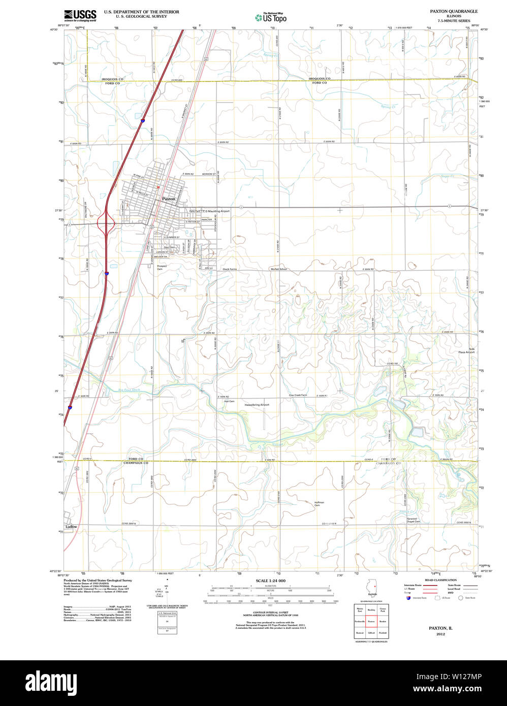 Paxton illinois map Cut Out Stock Images & Pictures Alamy