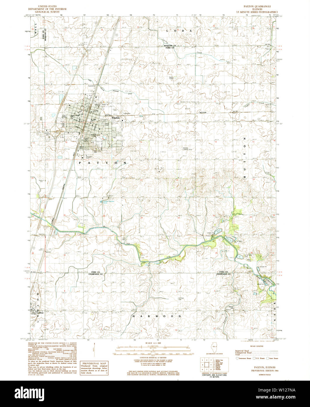Paxton illinois map Cut Out Stock Images & Pictures Alamy