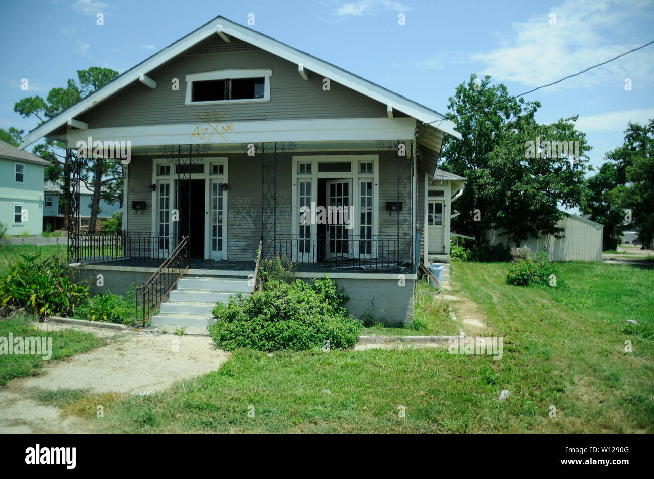 Homes in Louisiana after Hurricane Katrina Stock Photo